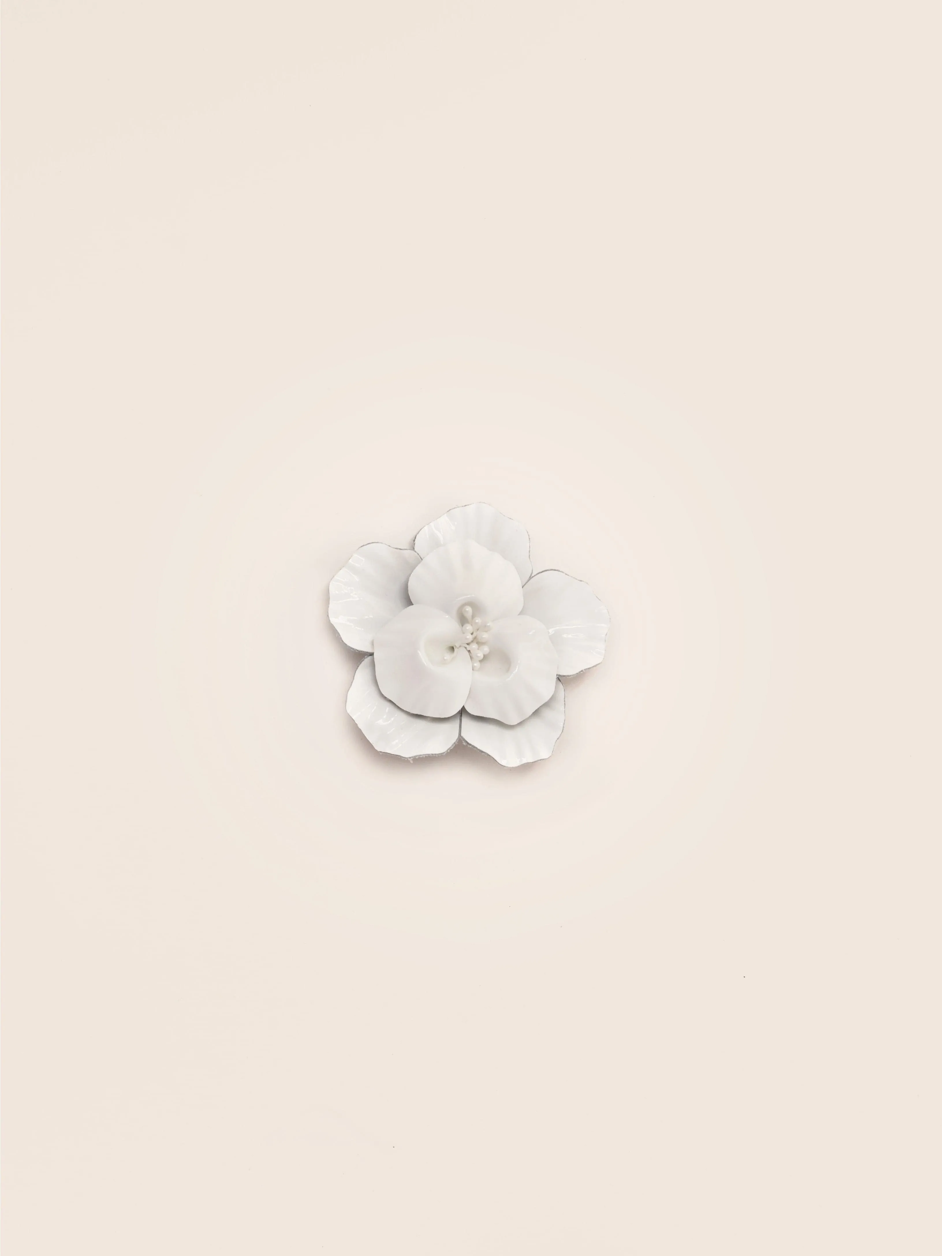 Patent Flower Clip White