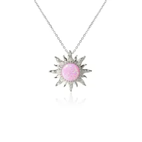 Pavé Opal Sun Pendant