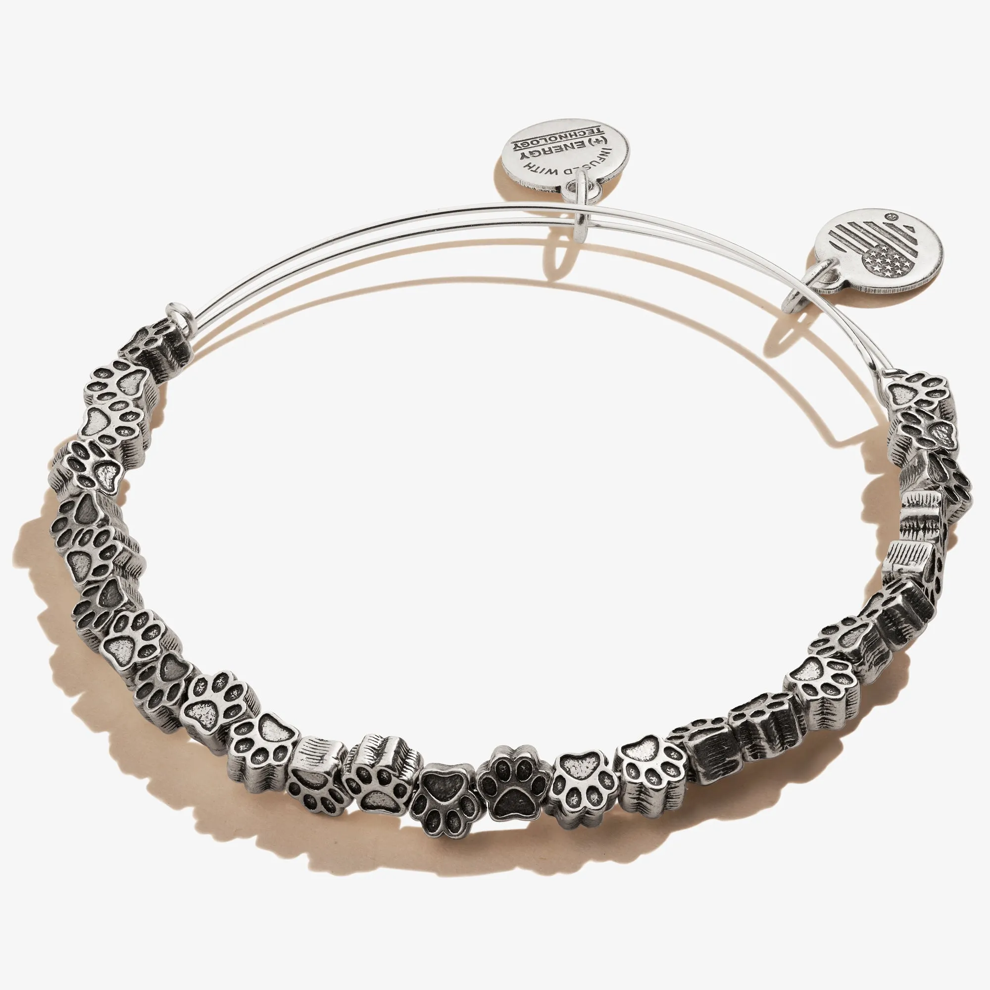 Paw Print Beaded Bangle