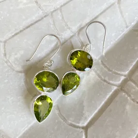 Peridot Drop Earrings - Grace