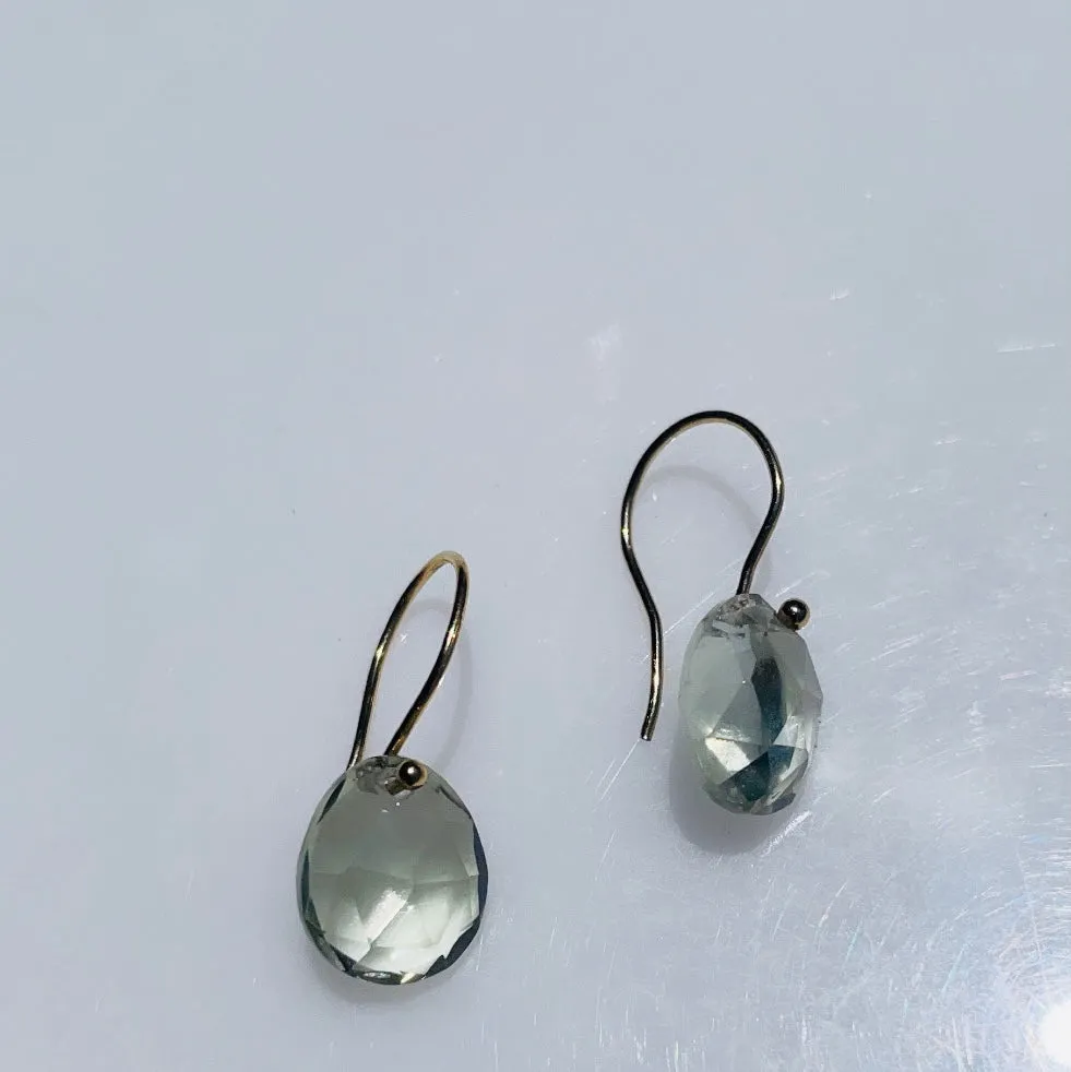 Petite green amethyst earrings