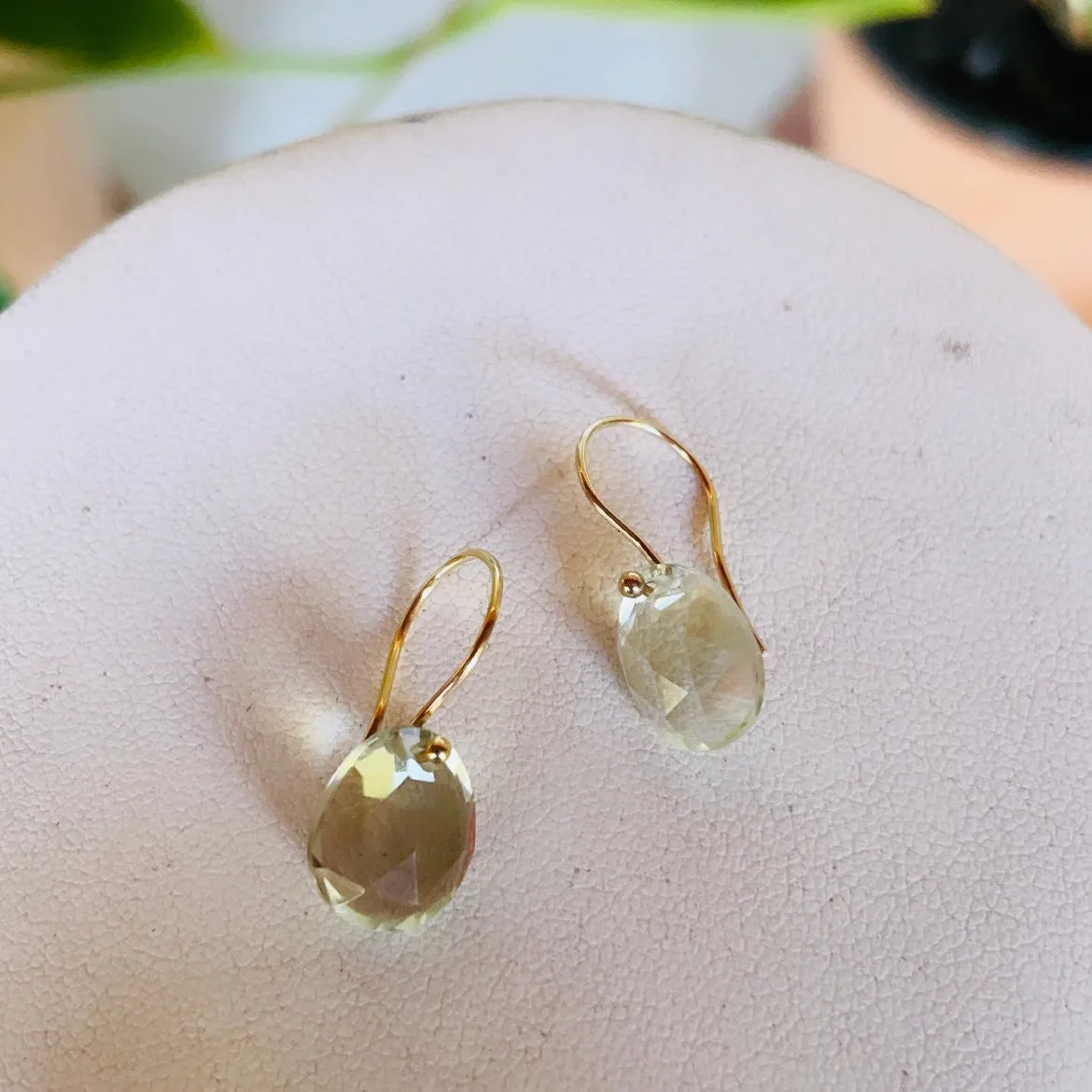 Petite green amethyst earrings