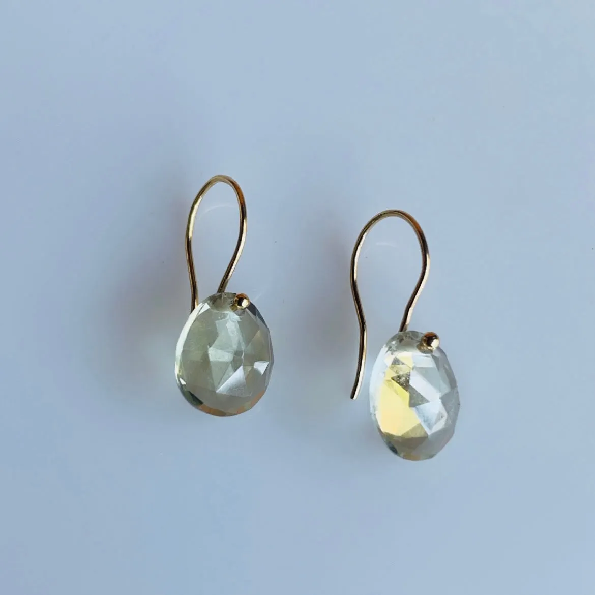 Petite green amethyst earrings