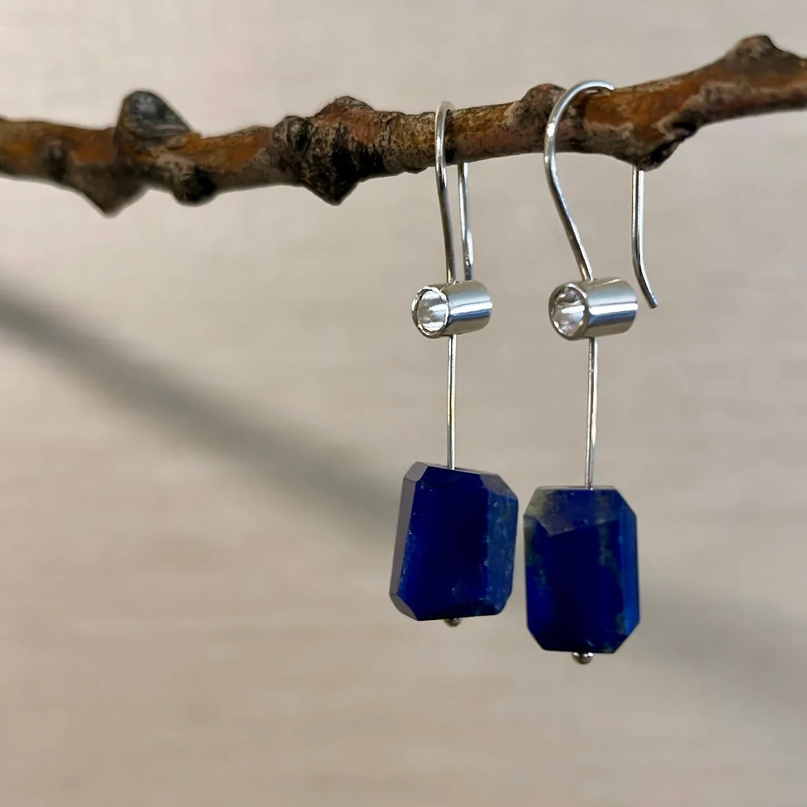 Pivot geo lapis earrings