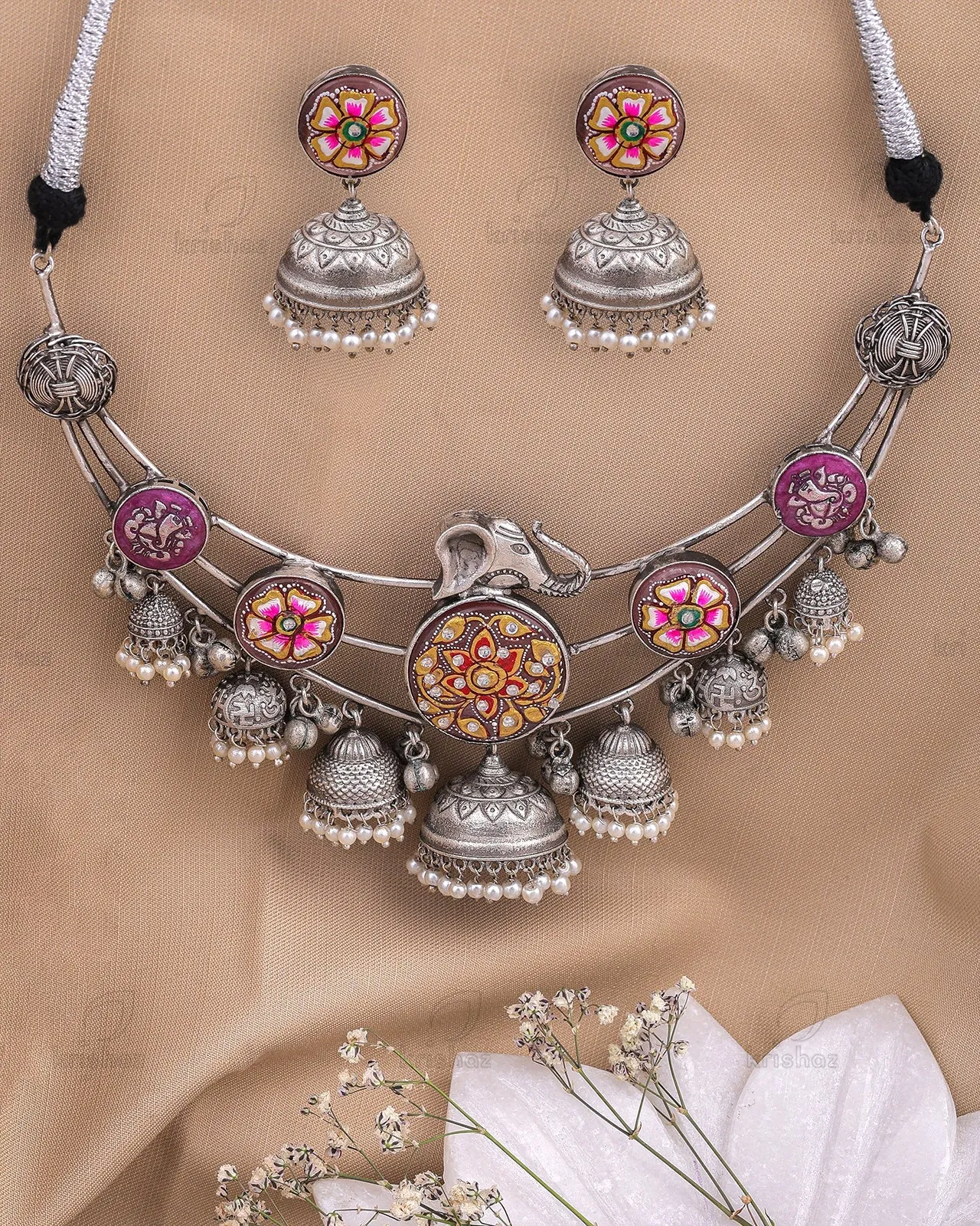 Poorna Meenakari Choker Set