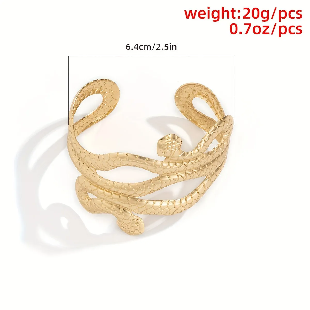 Punk Golden Tone Two Headed Snake Wrapped Egyptian Style Bracelets