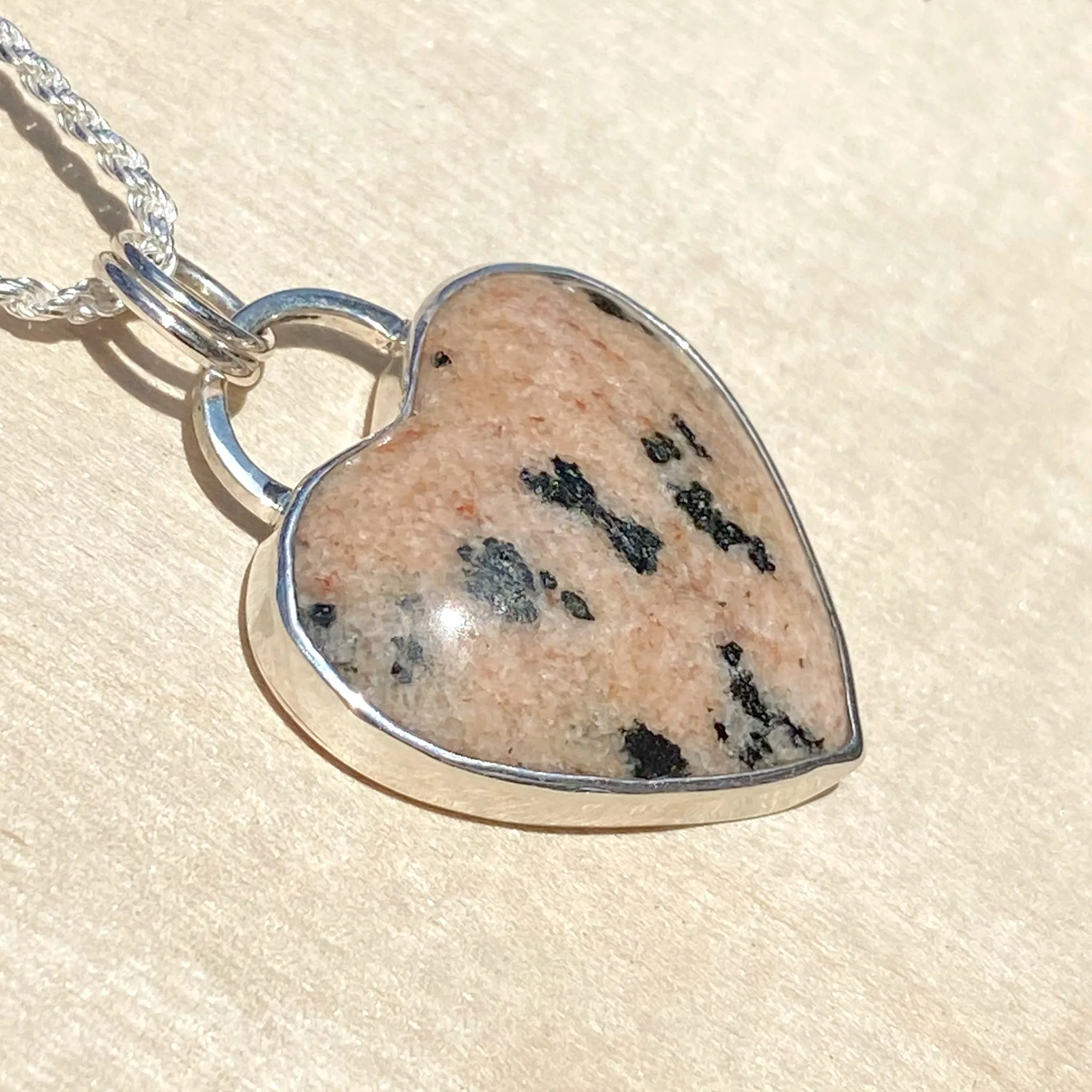 Quartzite Heart Pendant Necklace