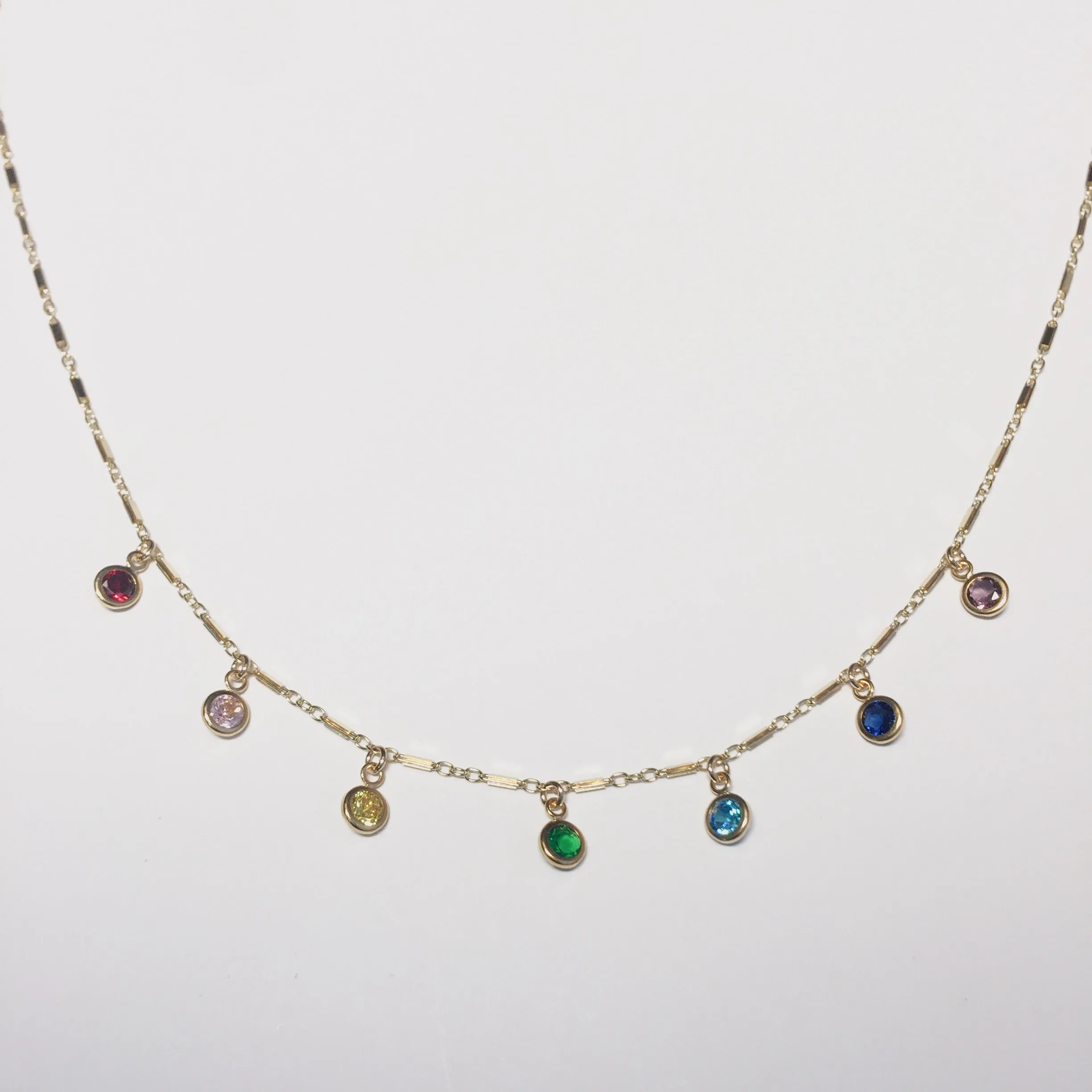 Rainbow Icicle CZ Necklace