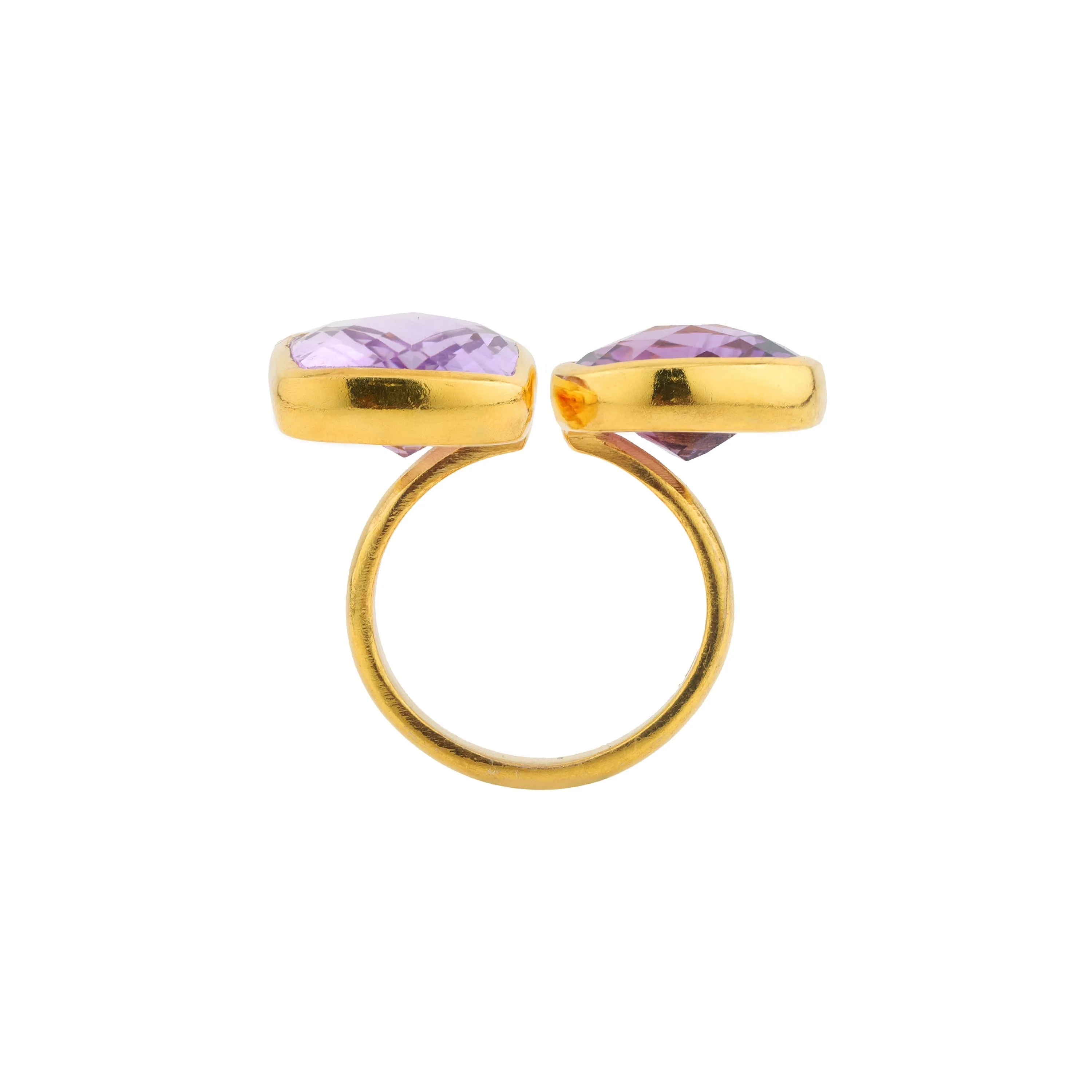 Ring - Double Amethyst Faceted