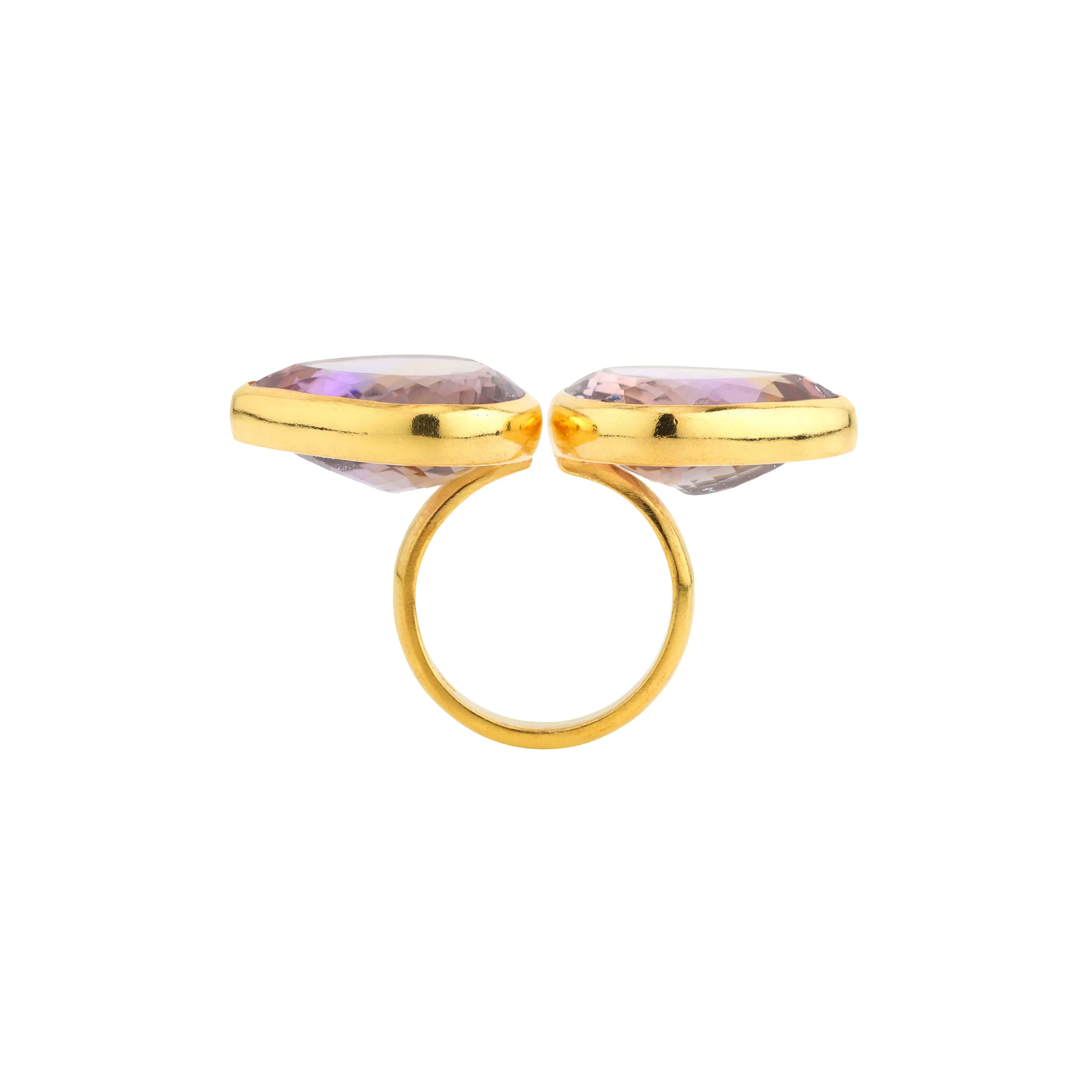 Ring - Double Amethyst Faceted