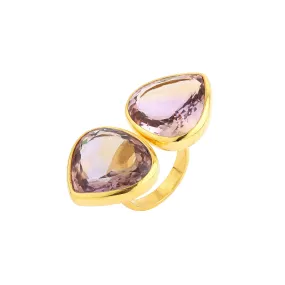 Ring - Double Amethyst Faceted