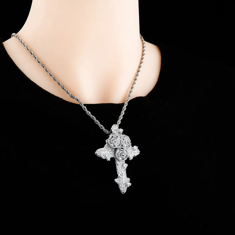 Rose Cross Vintage Pendant