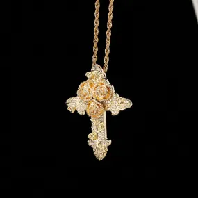 Rose Cross Vintage Pendant