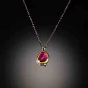 Rose Cut Garnet Necklace with Diamond