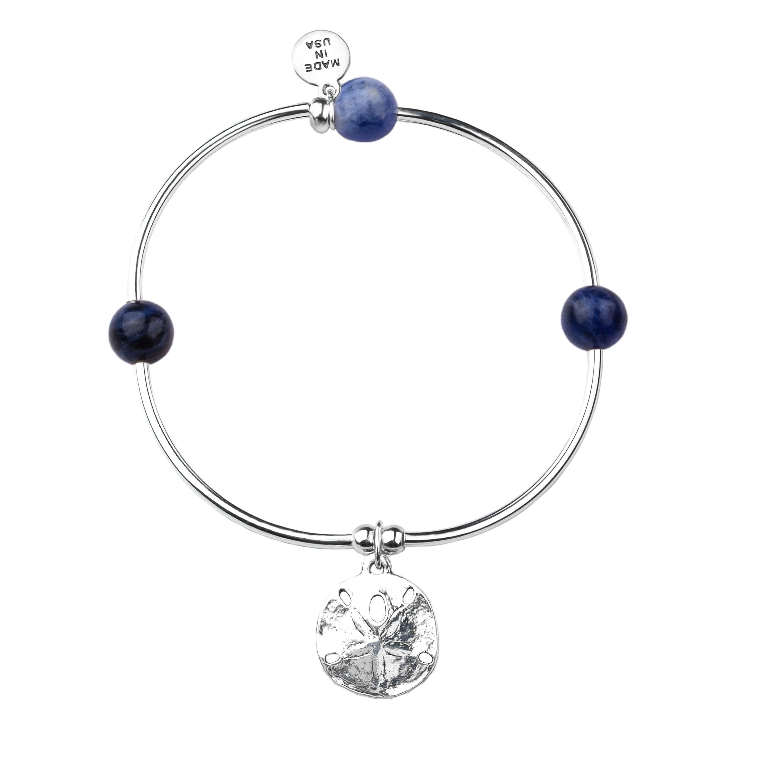 Sand Dollar | Soft Bangle Charm Bracelet | Sodalite