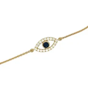 Sapphire & Diamond Evil Eye Bracelet