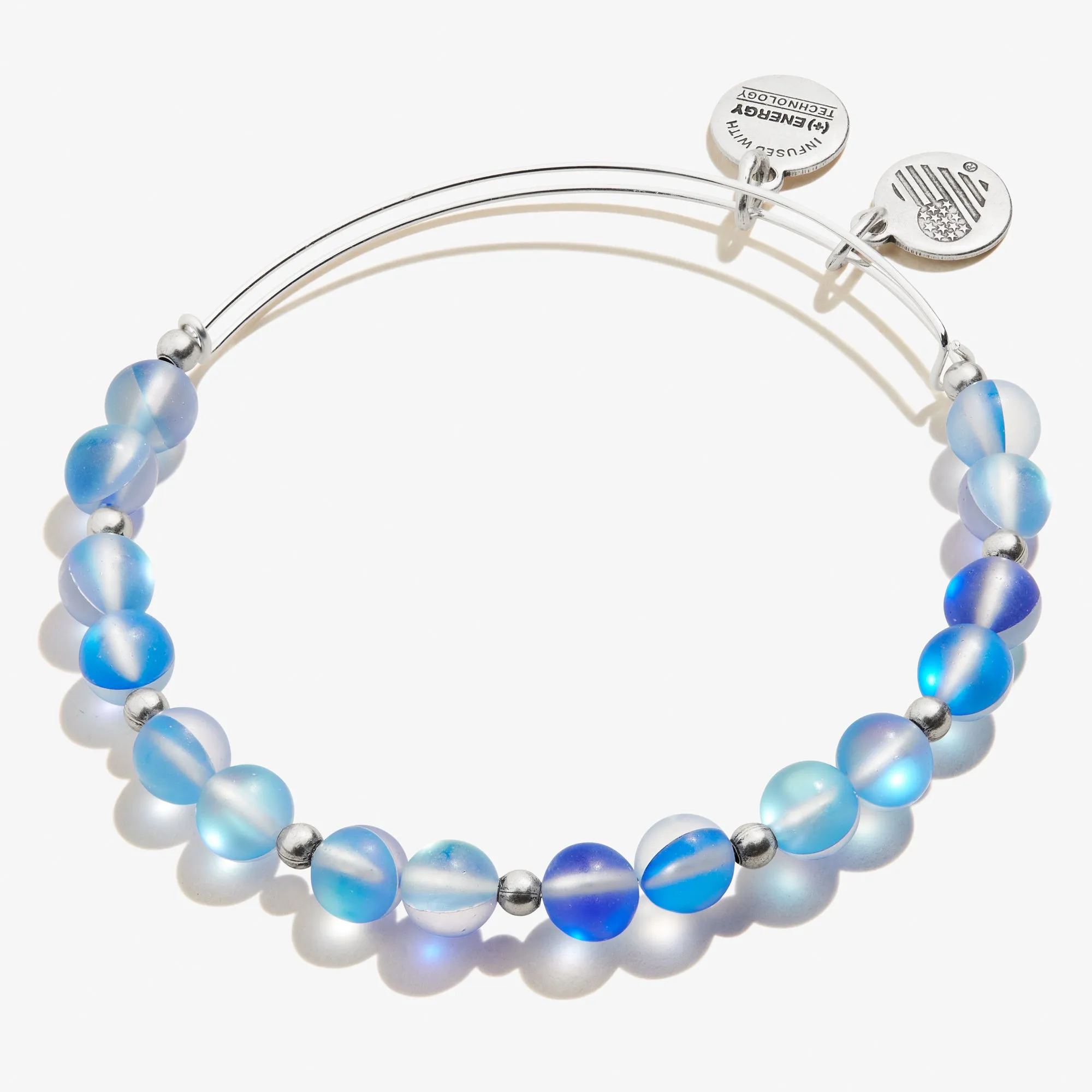 Seaglass Beaded Bangle, Nautical Blue