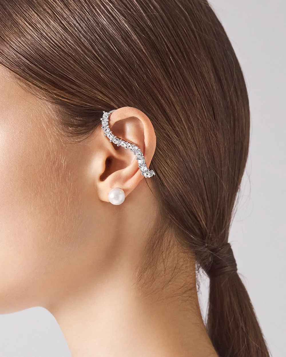 Silver Hanabi Ear Cuffs