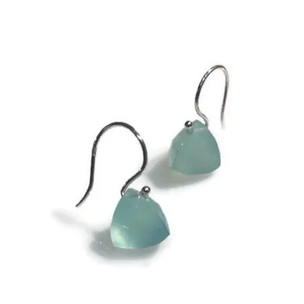 Simple Pyramids with aqua chalcedony earrings