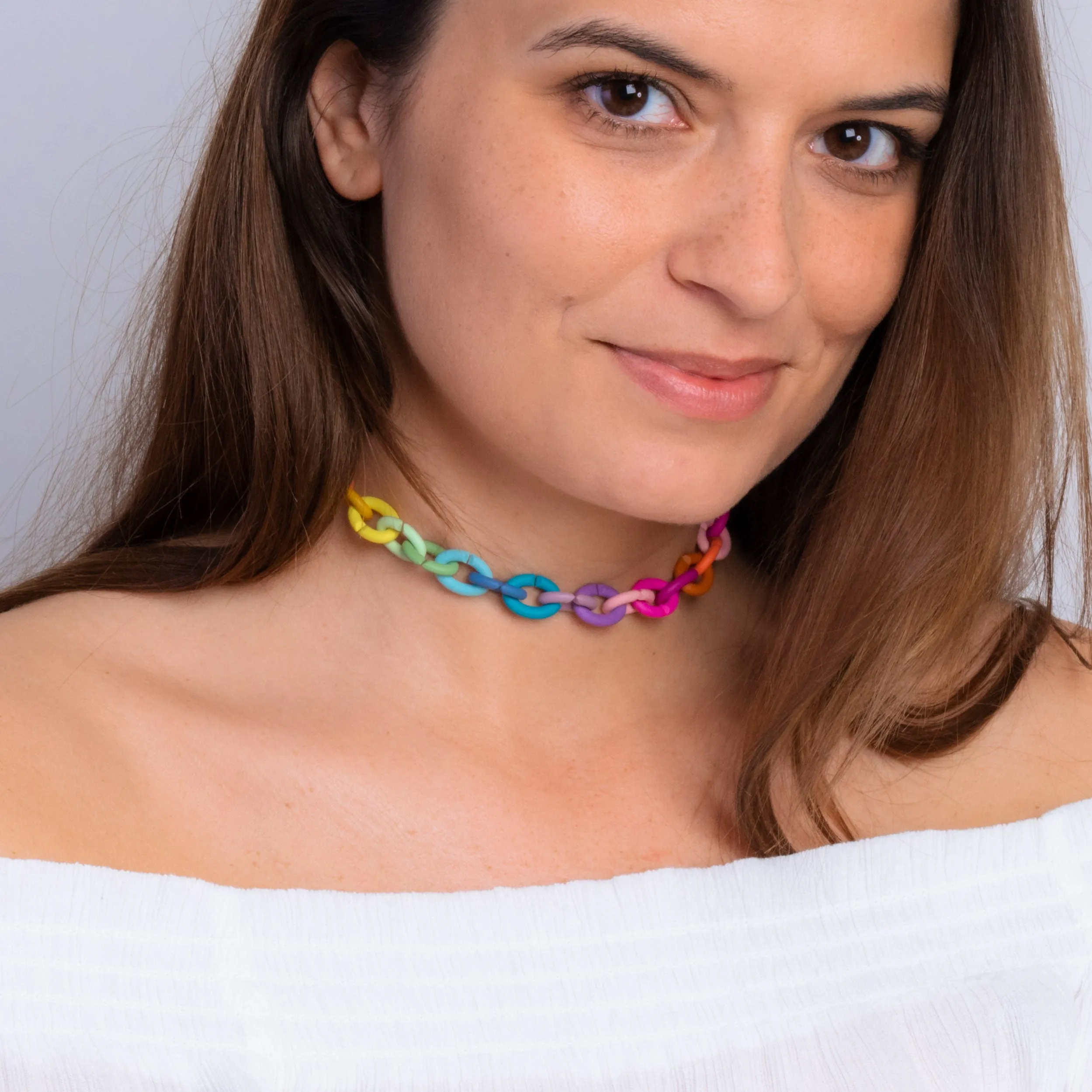 Smooth Rainbow Bronze Choker all