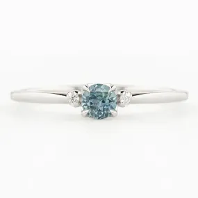 Sofia Ring 4mm 0.30ct Light Blue Round Montana Sapphire, 14K White Gold