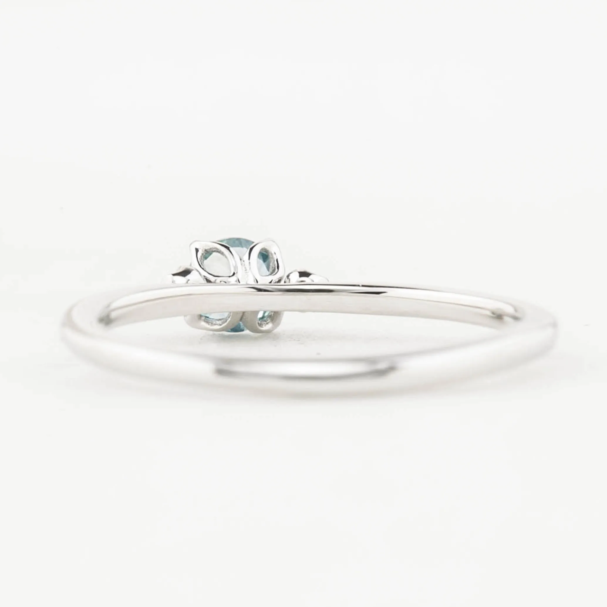 Sofia Ring 4mm 0.30ct Light Blue Round Montana Sapphire, 14K White Gold