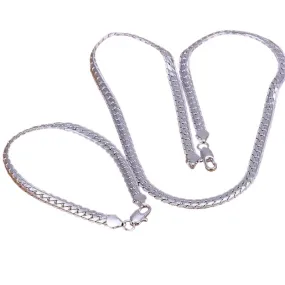 Sterling Silver Retro 6mm Flat Unisex Chain Bracelets