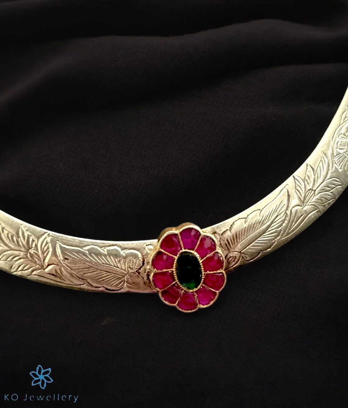 The Aachal Silver Antique Hasli Necklace