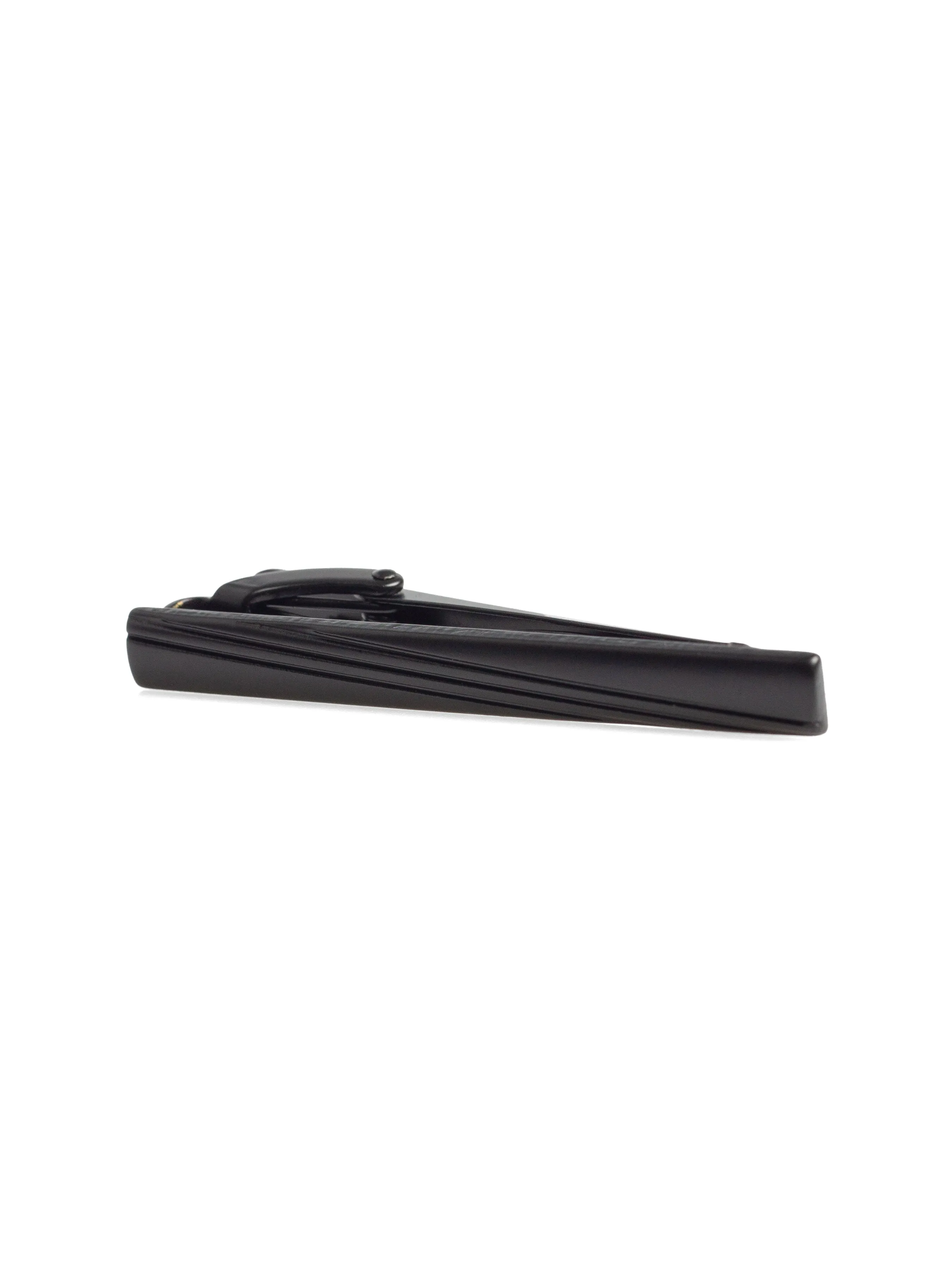 Tie Clip - Diagonal Matte Solid Black