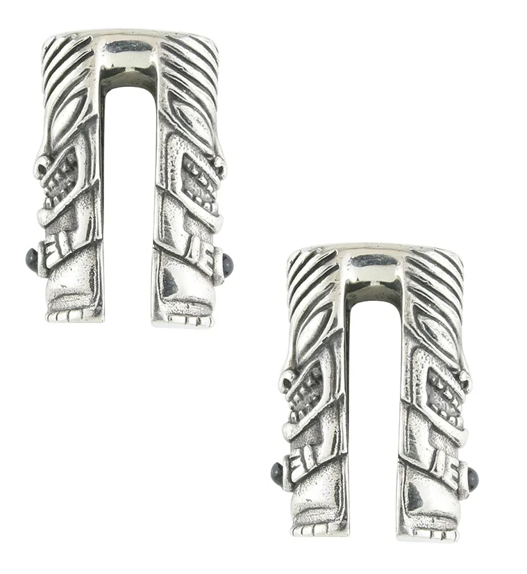 Tiki White Brass Ear Weights