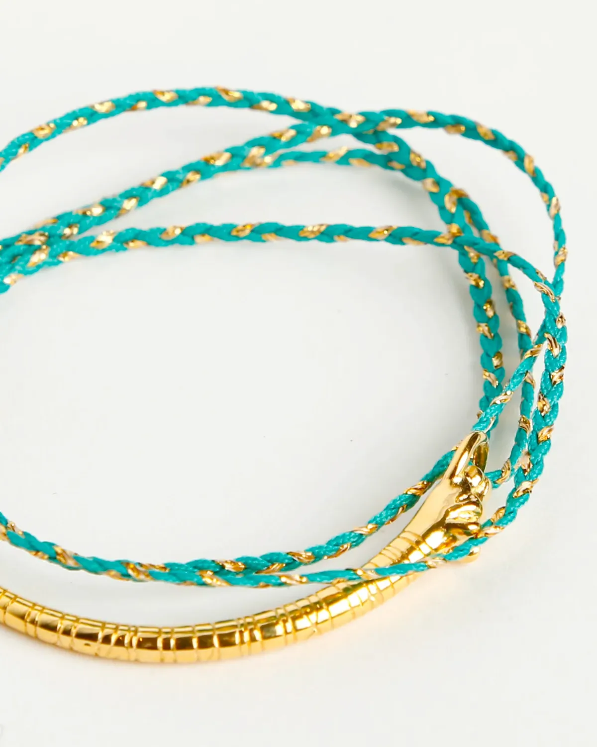 Tina Tiger Braided Yarn Bangle (Turquoise)