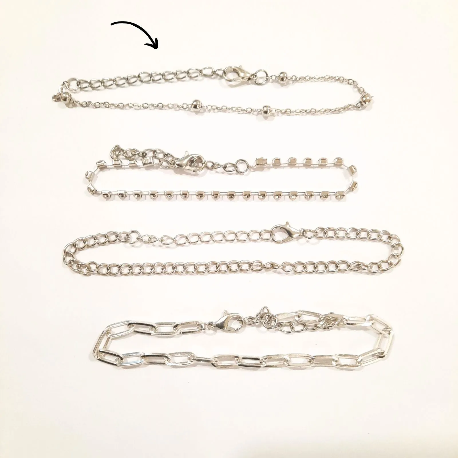 Toggle Silver Chain Set of 5 Bracelets - Sample