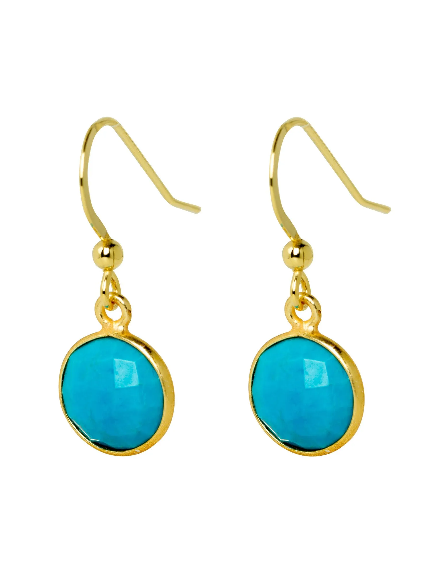 Turquoise Bezel Drop Earrings