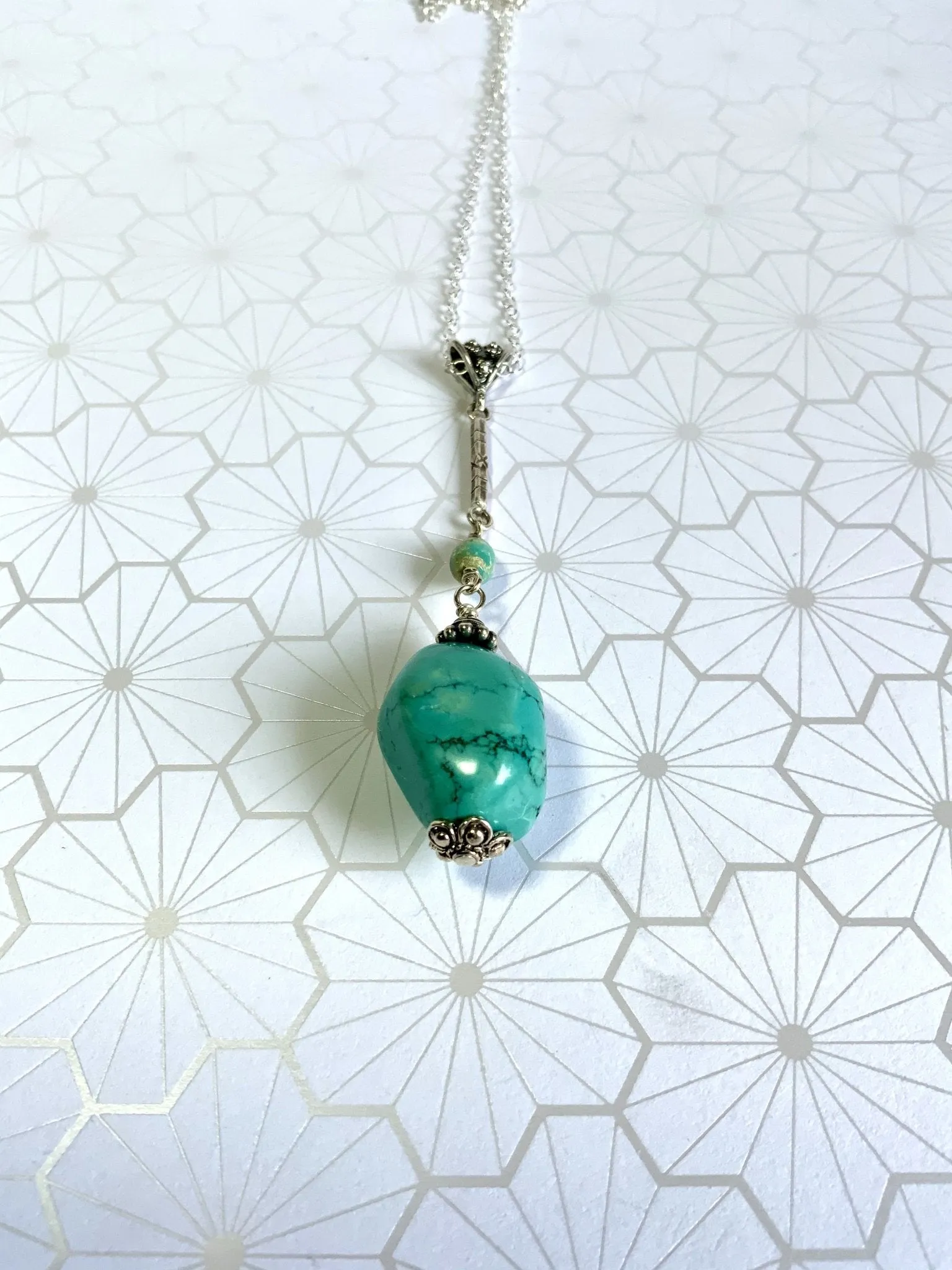 Turquoise In Two Drop Pendamt