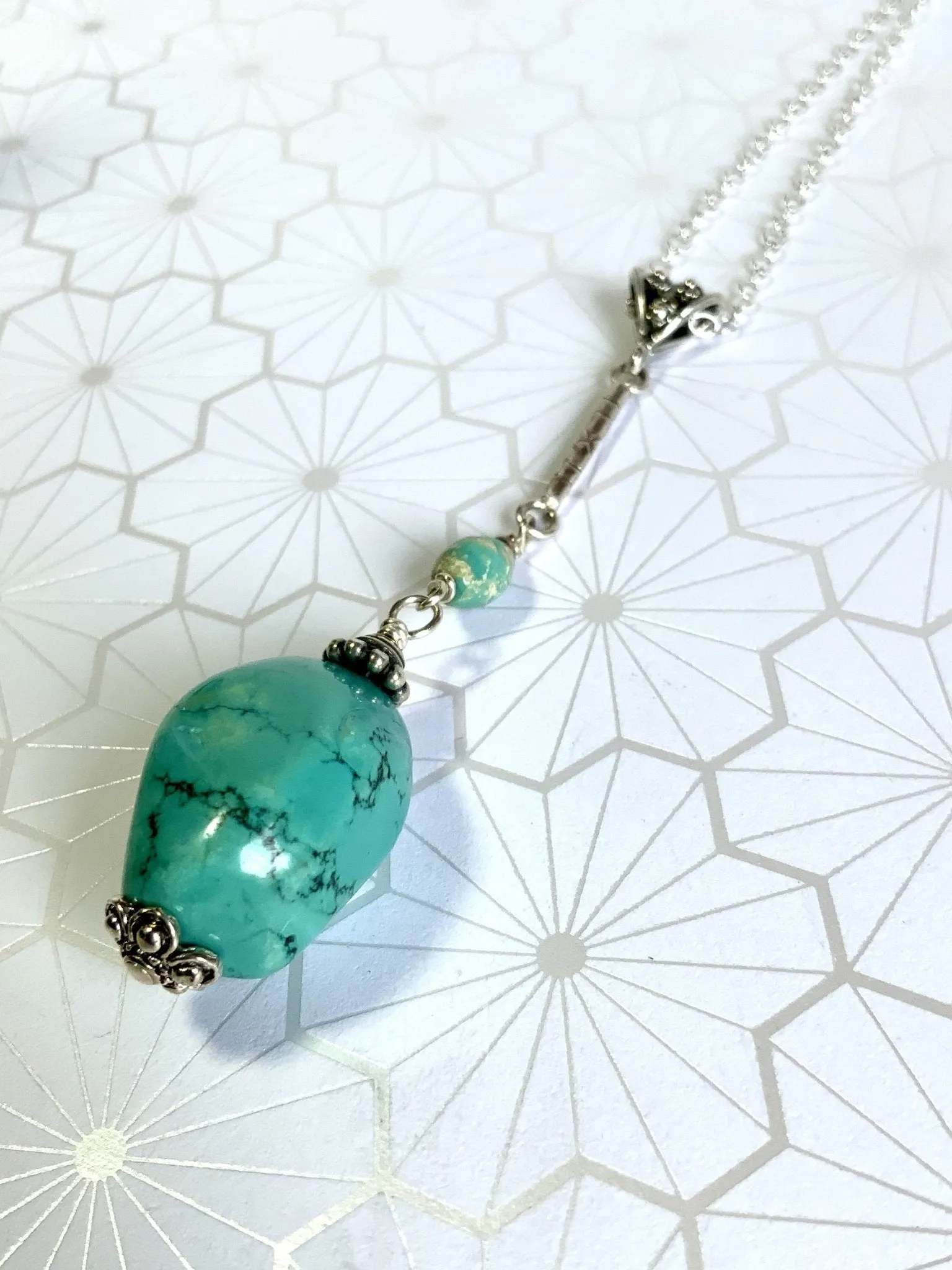 Turquoise In Two Drop Pendamt