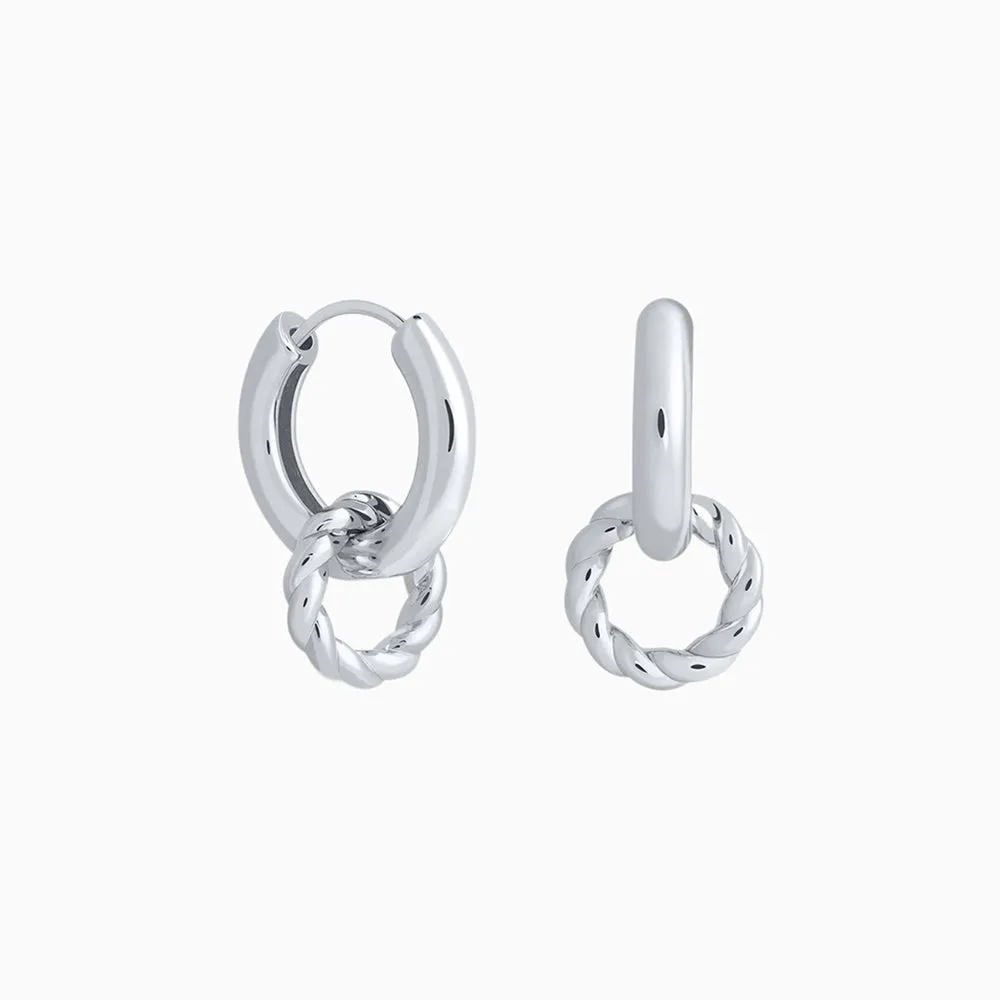 Twist Hoop Drop Earrings