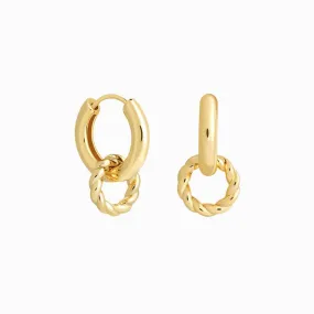 Twist Hoop Drop Earrings