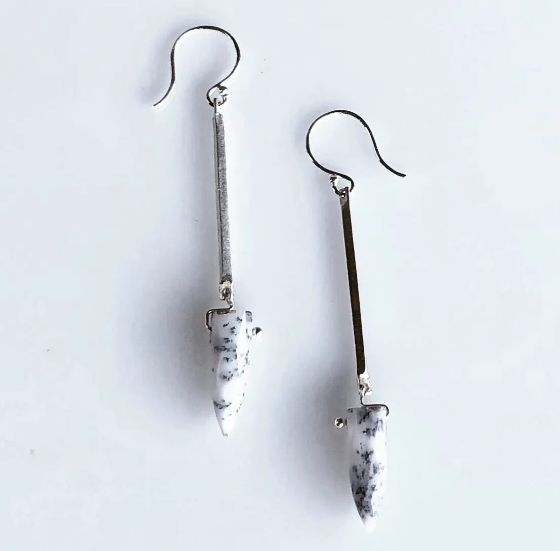 Twist sticks with dendritic agate earrings