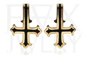 Upside Down Cross Ear Weights - Gold