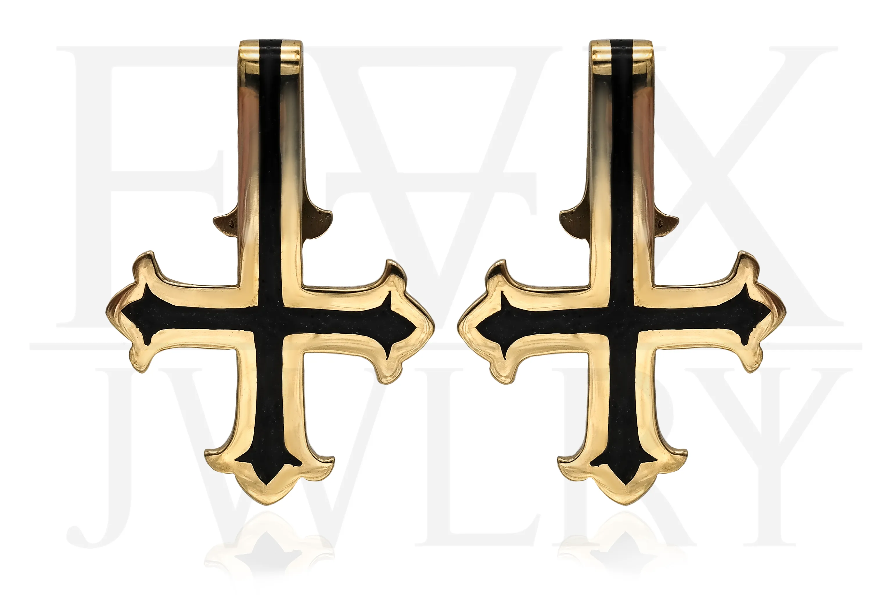 Upside Down Cross Ear Weights - Gold