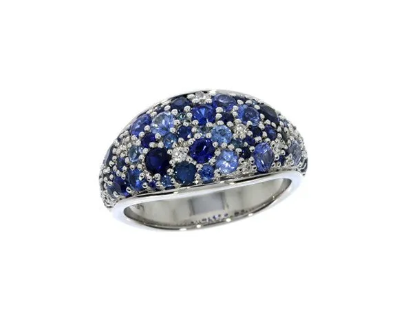 White Gold Sapphire & Diamond Ring