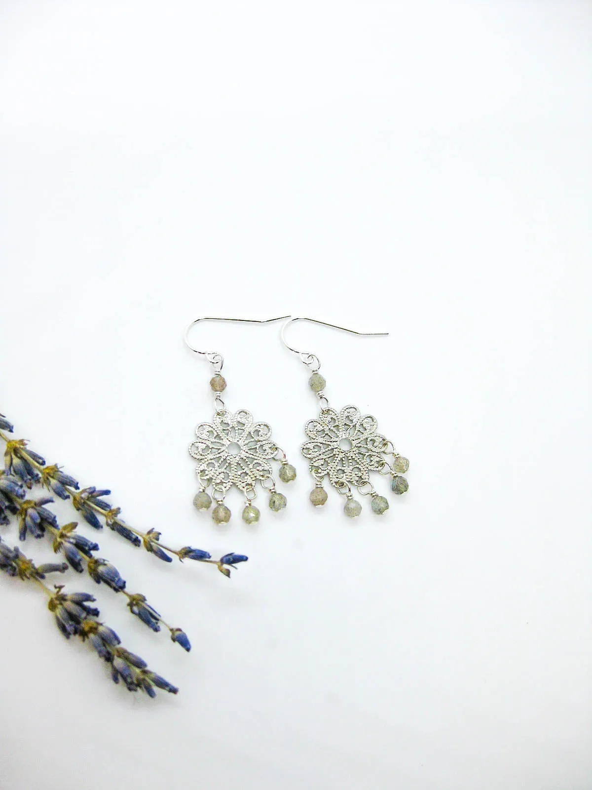 Willow: Labradorite Earrings - e650