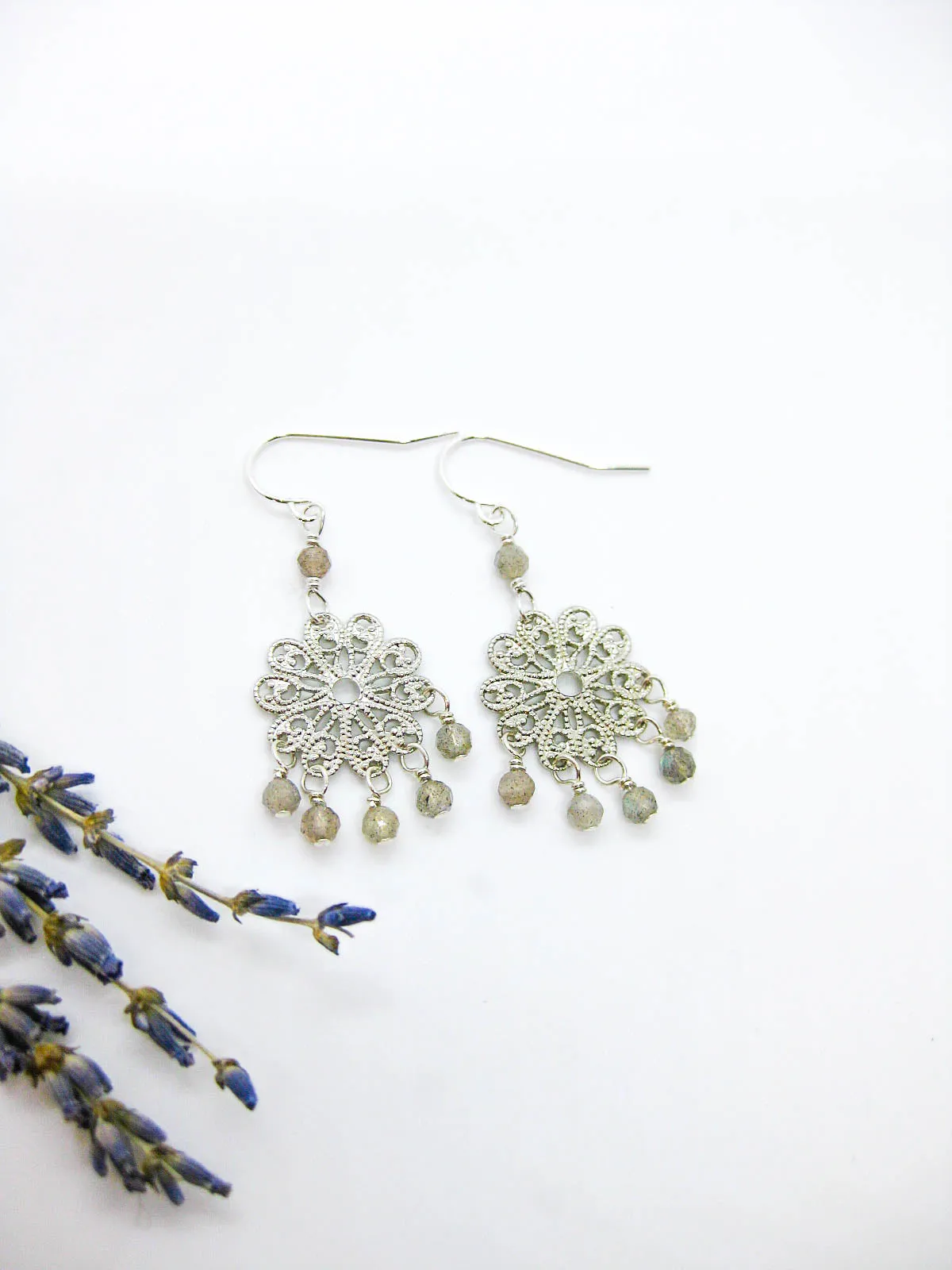 Willow: Labradorite Earrings - e650