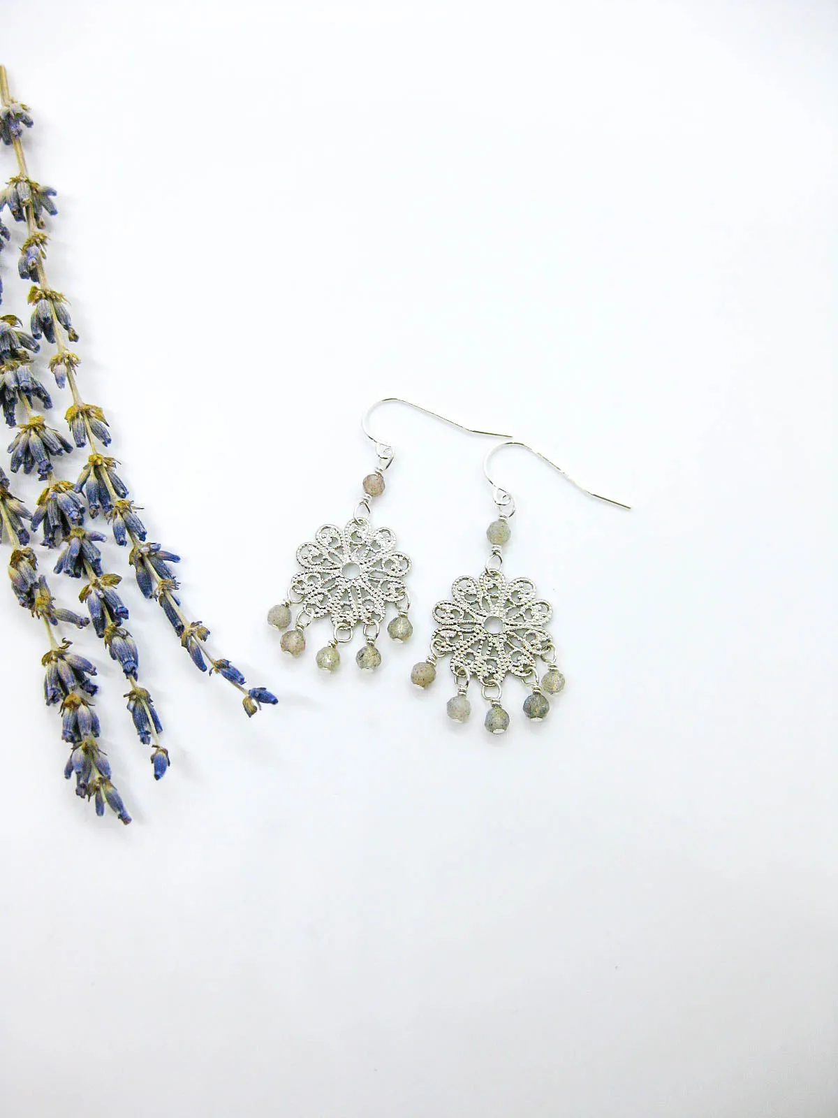 Willow: Labradorite Earrings - e650