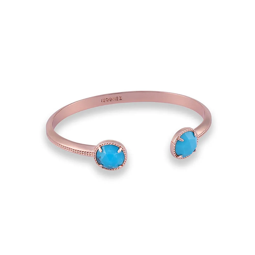 Yanna Gemstone Cuff Bangle Rose Gold