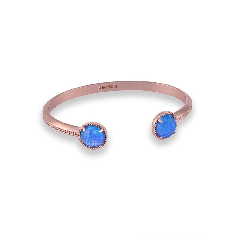 Yanna Gemstone Cuff Bangle Rose Gold